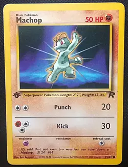 Pokemon TCG Machop #59 1st Edition Team Rocket - Near Mint - Image 1