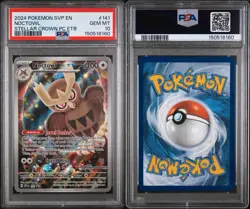 2024 POKEMON STELLAR CROWN POKEMON CENTER ETB PROMO SVP #141 NOCTOWL PSA 10 - Image 3
