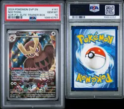 2024 POKEMON STELLAR CROWN POKEMON CENTER ETB PROMO SVP #141 NOCTOWL PSA 10 - Image 3