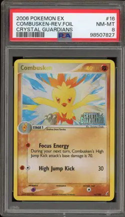 Pokemon Combusken EX Crystal Guardians Reverse Holo Rare #16 PSA 8 - Image 1
