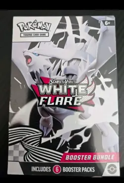 Pokemon Scarlet & Violet White Flare Booster Bundle 6 packs inside box sealed - Image 1