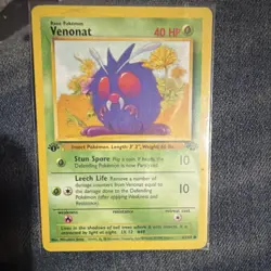 Pokemon Venonat Basic Pokemon Base Set Common Card 63/64 English Wizards 1999 - Image 1