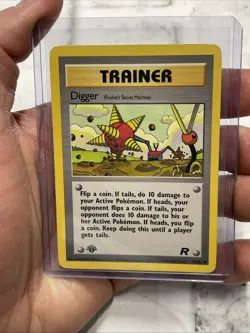 Pokemon Team Rocket Digger 75/82 1st Edition Vintage Trainer Card WOTC TCG MP - Image 1