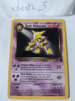 Dark Alakazam 18/82 Rocket Unlimited Rare Non-Holo Pokemon Card Vintage WOTC LP - Image 1