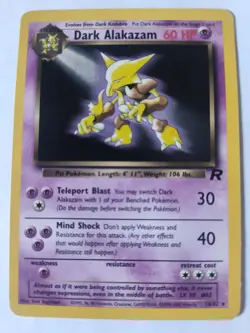 Dark Alakazam 18/82 Rocket Unlimited Rare Non-Holo Pokemon Card Vintage WOTC LP - Image 2