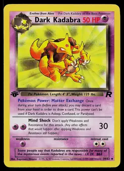 Pokemon Card - Dark Kadabra Team Rocket 39/82 Uncommon 1st Edition - Image 1