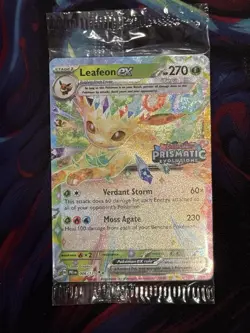 Pokemon TCG Prismatic Evolutions Leafeon EX Card 006/131 Stamped Sealed - Image 1