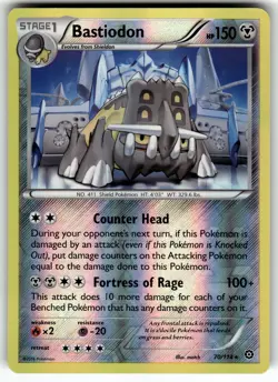 Bastiodon 70/114 XY - Steam Siege LP Pokemon Card TCG - Image 1