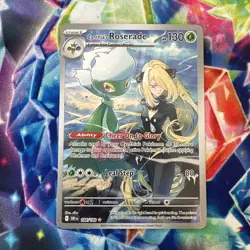 Pokemon TCG Destined Rivals Cynthia's Roserade Illustration Rare Card 184/182 - Image 1
