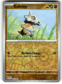 Pokemon TCG Pokemon Cubone 072/142 NM Common Reverse Holo - Image 1