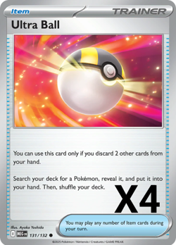 4x Ultra Ball 131/132 Mega Evolution Pokemon Playset x4 - Image 1
