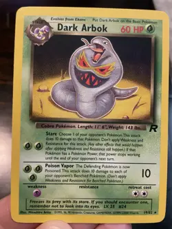Wotc Pokemon Team Rocket Dark Arbok 19/82 Non-Holo, NM - Image 3