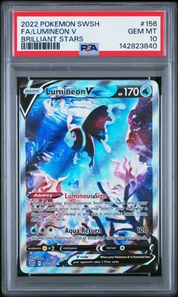 2022 Pokemon Lumineon V Alternate Full Art 156/172 Brilliant Stars Holo PSA 10 - Image 1