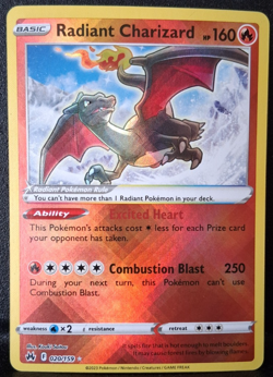 Pokemon Radiant Charizard 020/159 Crown Zenith Radiant Rare Holo English NM - Image 1