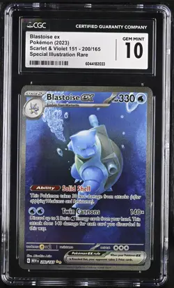 CGC 10 Pokemon 151 Squirtle, Wartortle, Blastoise ex 200/165 Sequential Set - Image 2