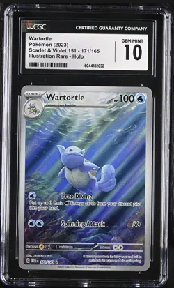 CGC 10 Pokemon 151 Squirtle, Wartortle, Blastoise ex 200/165 Sequential Set - Image 4