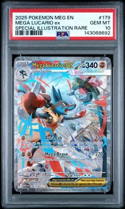 Mega Lucario EX SIR 179/132 PSA 10 Pokemon Mega Evolutions Me01 - Image 1
