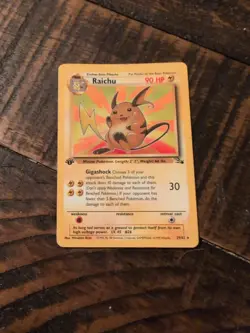 Pokemon Fossil 29/62 Raichu 1st Edition LP - Image 1