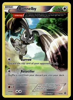 Bunnelby (Omega) Reverse Holo 121/160 XY - Primal Clash Pokemon - Image 1