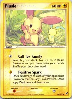 Plusle 44/107 Uncommon Deoxys Pokemon MP - Image 1