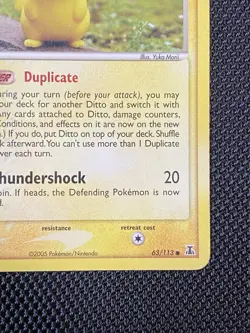 Ditto (Pikachu) 63/113 Common Pokemon EX Delta Species 2005 Non-Holo Vintage MP+ - Image 4