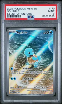 2023 Pokemon Mew En-151 #170 Squirtle Illustration Rare PSA 9 - Image 1