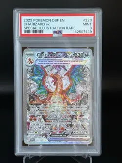 PSA 9 Charizard Ex SAR 223/197 Obsidian Flames Pokemon TCG MINT - Image 1
