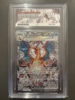 Pokemon TCG Obsidian Flames Charizard EX Card 223/197 Ace Grading 9 Mint - Image 1