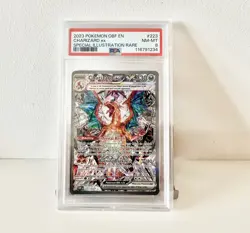 Pokemon TCG Charizard EX Card Scarlet Violet Obsidian Flames 223/197 PSA 8 - Image 1