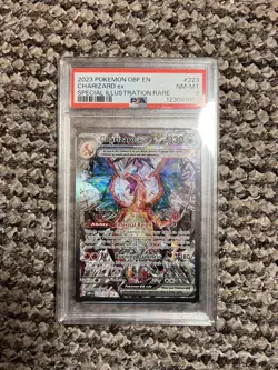 Pokemon TCG Charizard EX Card Scarlet Violet Obsidian Flames 223/197 PSA 8 - Image 1