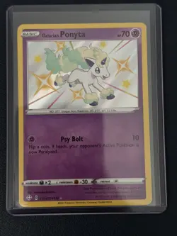 Galarian Ponyta SV047/SV122 Shining Fates Ultra Rare Holo Shiny Pokemon Card New - Image 1