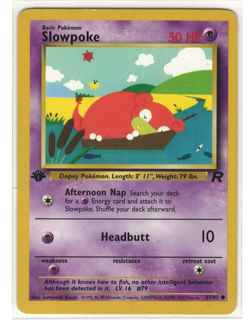 Slowpoke 1st Edition 67/82 LP - Team Rocket Vintage Pokemon Card - Image 1
