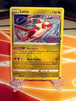 Latias SWSH171 PreRelease Pokemon Holo Card Fusion Strike Stamped - Image 1