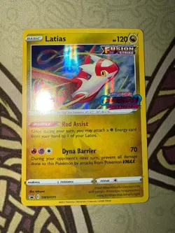 Latias SWSH171 PreRelease Pokemon Holo Card Fusion Strike Stamped - Image 3
