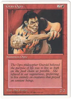 Magic: The Gathering (MTG 4th Edition) 1995 - Gray Ogre - Image 1