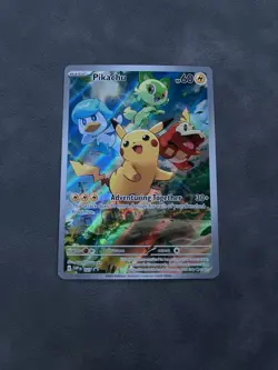 Pokemon TCG Pikachu 027 Promo Holo Black Star Paldea Evolved - Image 1
