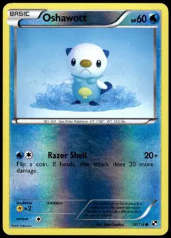 Oshawott 28/114 Common Black & White Pokemon Reverse Holo NM - Image 1