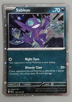 Sableye 136/193 Cosmos Holo Rare Promo Pokemon SV: Paldea Evolved - Image 1