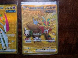 Pokemon Iron Valiant ex 261/182 (Paradox Rift) + Gouging Fire ex 214/162 - Gold - Image 2