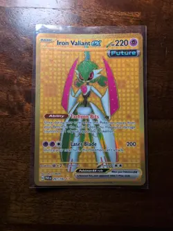 Pokemon Iron Valiant ex 261/182 (Paradox Rift) + Gouging Fire ex 214/162 - Gold - Image 4