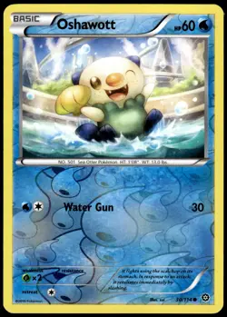 Oshawott 30/114 Common Steam Siege Pokemon Reverse Holo NM - Image 1