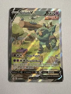 The Pokemon Company Golurk V Ultra Rare Full Art Single Strike Holo 182/203 220… - Image 1