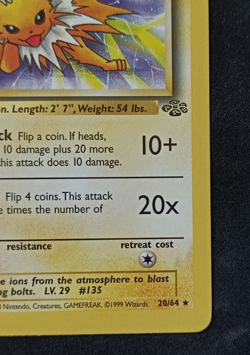 Pokemon TCG Jolteon 20/64 Jungle Regular Non-Holo Rare Card Vintage WOTC - NM-LP - Image 4
