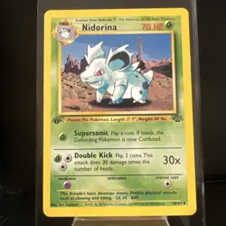 Pokemon TCG Nidoran 40/64 1st Edition Common Card Jungle NM/LP - Image 1