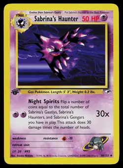 Pokemon Card - Sabrina's Haunter Gym Heroes 58/132 Uncommon 1st Edition - Image 1