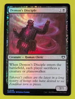 FOIL Demon's Disciple x1 Commander Masters 1x MTG Magic the Gathering - Image 1