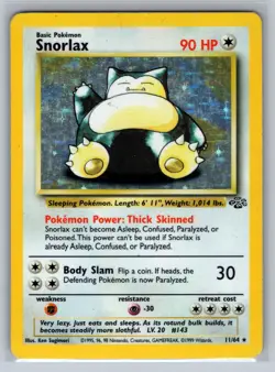 Snorlax 11/64 Holo Rare Jungle Pokemon DMG - Image 1