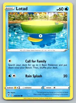 Pokemon TCG SWSH07: Evolving Skies Lotad 032/203 - Image 1