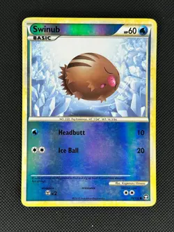 Swinub 79/102 Common HGSS Triumphant Pokemon Reverse Holo Lightly Played - Image 1