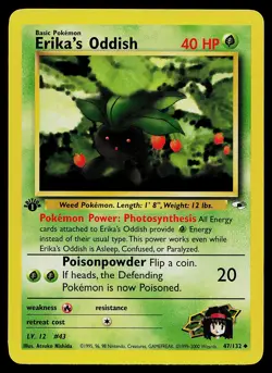 Pokemon Card - Erika's Oddish 1st Edition Gym Heroes 47/132 Uncommon - Image 1